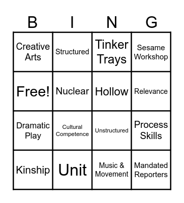 CDA Bingo Mod 6/7 Bingo Card