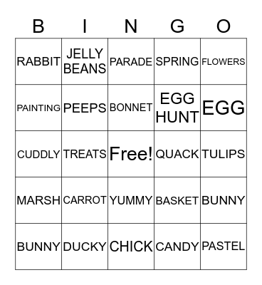 EASTER Bingo Card