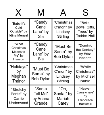SHiNE Holiday Bingo Card