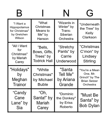 SHiNE Holiday Bingo Card