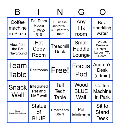 Blue Buffalo Bingo Card