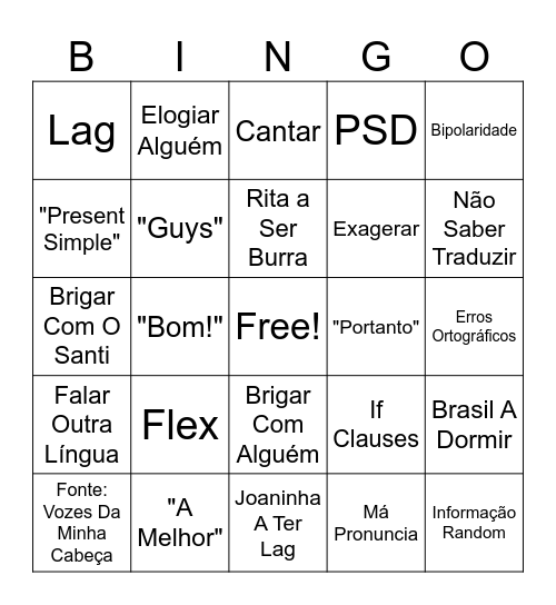 Michellingo Bingo Card