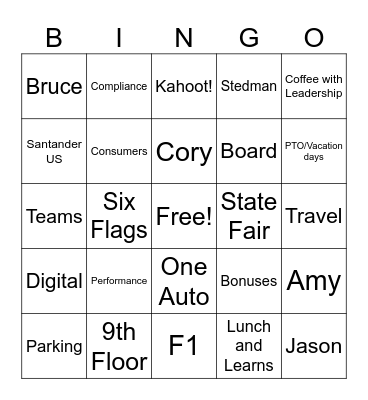 Chris-isms Bingo Card