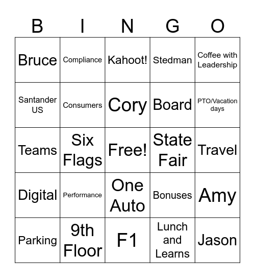 Chris-isms Bingo Card