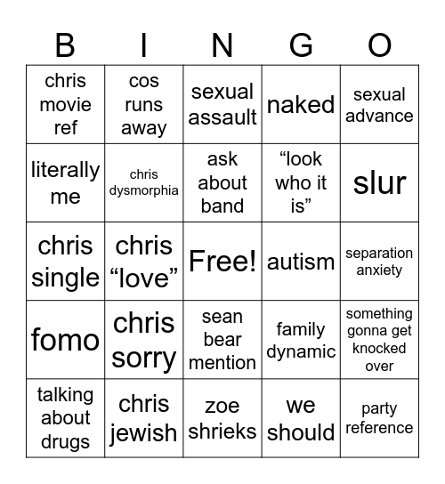 bingo bongo Bingo Card