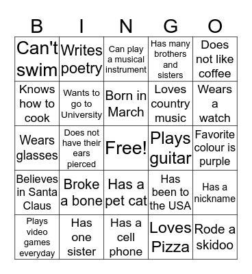 Awasis Youth Conference Bingo 2016 Bingo Card