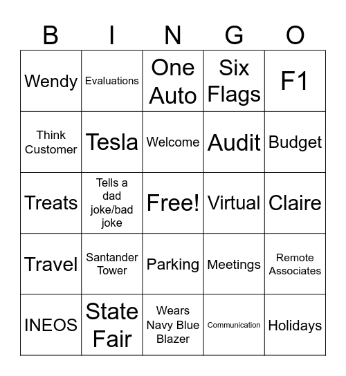 Chris-isms Bingo Card