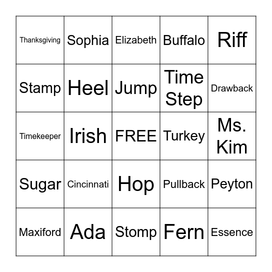 Tap 3 Bingo! Bingo Card