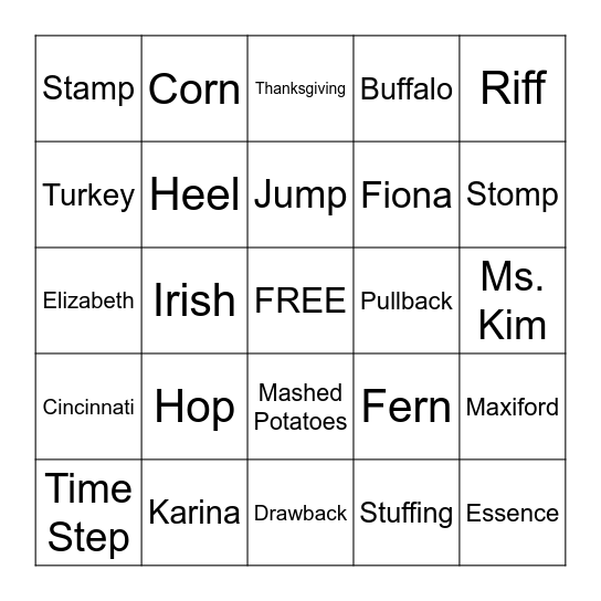 Tap 3 Bingo! Bingo Card