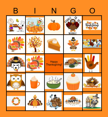 Data Support Thanksgiving Bingo Card