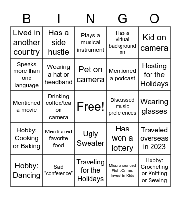 CSA Breakout Bingo Card