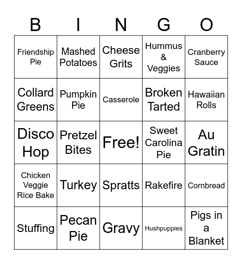 Friendsgiving Bingo Card