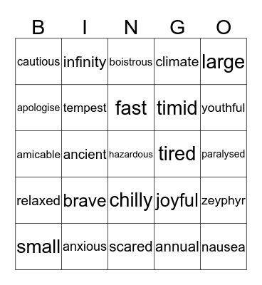 Same, same but different! Bingo Card
