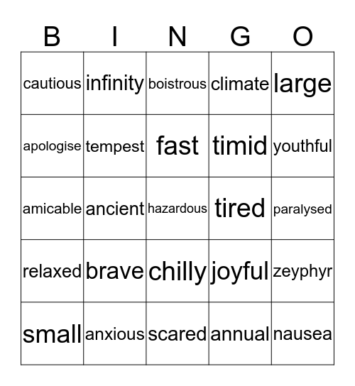 Same, same but different! Bingo Card