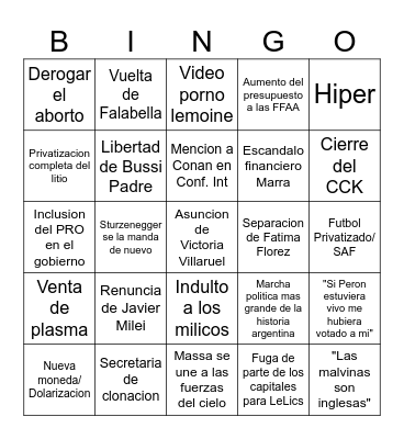Bingo Libertario Bingo Card