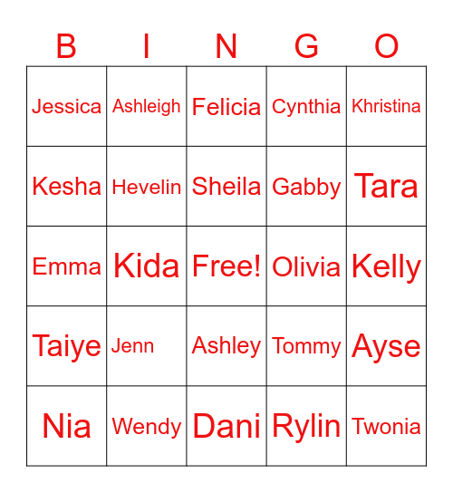 Friendsgiving Bingo Card