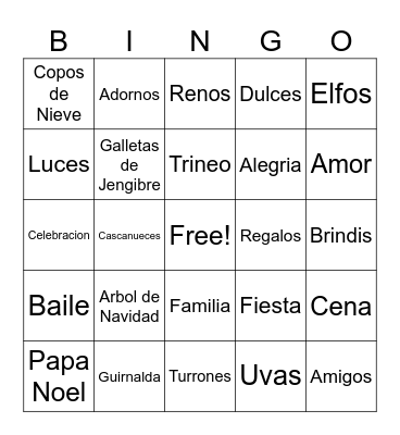 Fiesta de Navidad 2023 Bingo Card