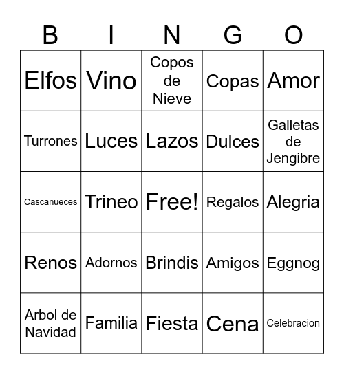 Fiesta de Navidad 2023 Bingo Card