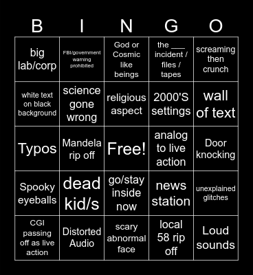 Bingo 1 Bingo Card