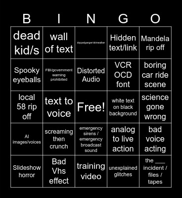 Bingo 1 Bingo Card
