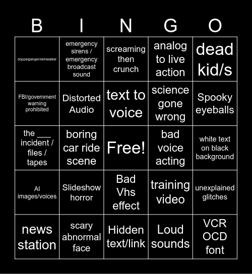 Bingo 1 Bingo Card