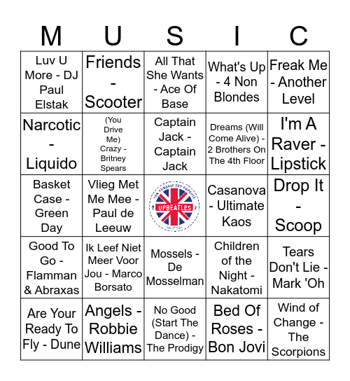 90's Bingo #10 Bingo Card