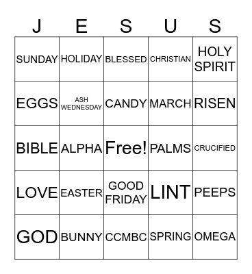 HAPPY RESURRECTION Bingo Card