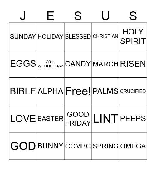 HAPPY RESURRECTION Bingo Card