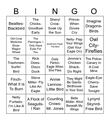 Radio Bingo For The Birbs Bingo Card