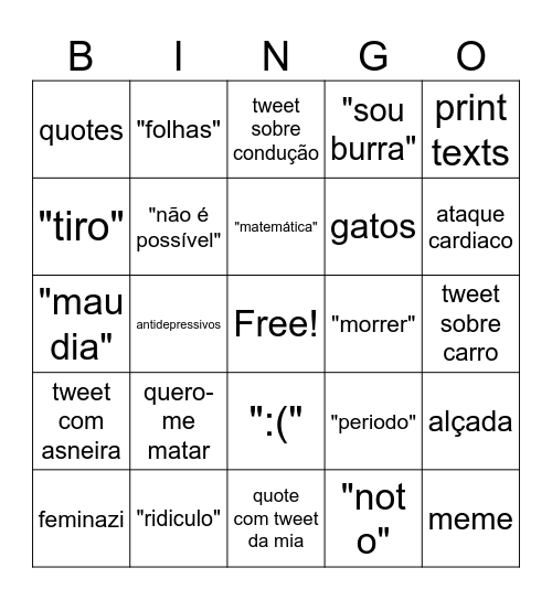 margarida Bingo Card