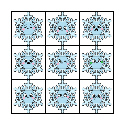 Snowflake Emotions Bingo Card