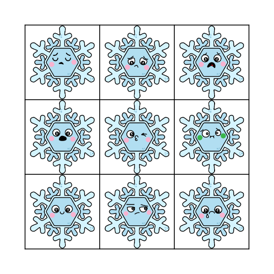 Snowflake Emotions Bingo Card