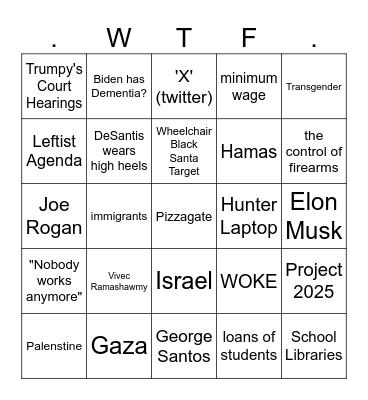 THANKSGIVING 2023 Bingo Card