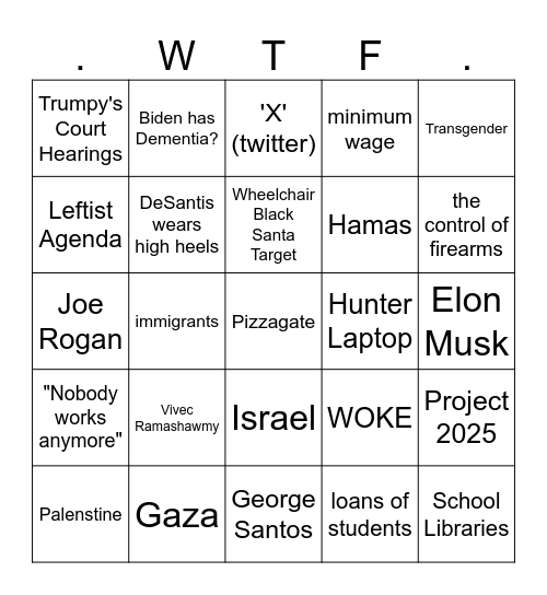 THANKSGIVING 2023 Bingo Card