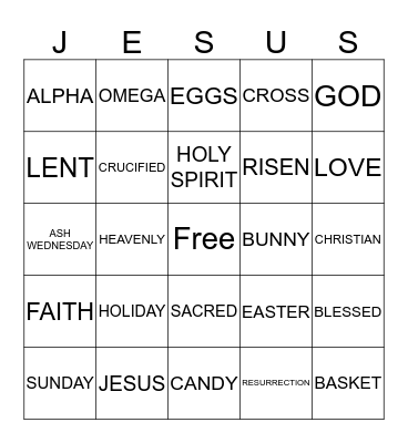 HAPPY RESURRECTION Bingo Card