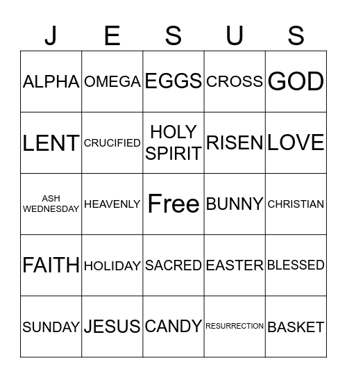 HAPPY RESURRECTION Bingo Card