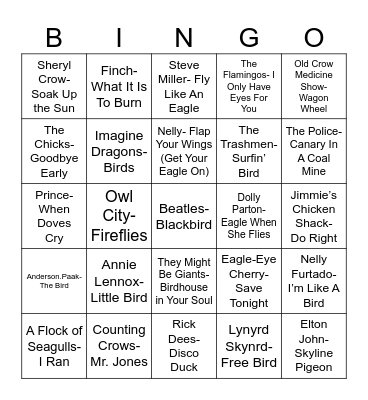 Radio Bingo For The Birbs Bingo Card