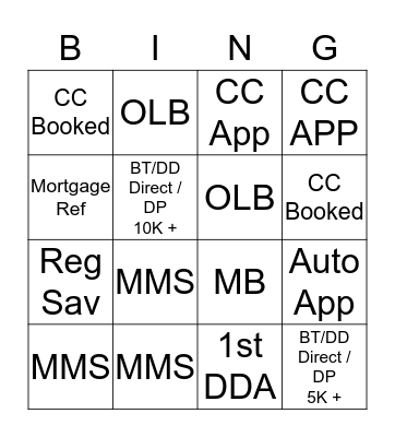 Team Williams BINGO Card