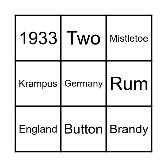 Christmas Bingo Card