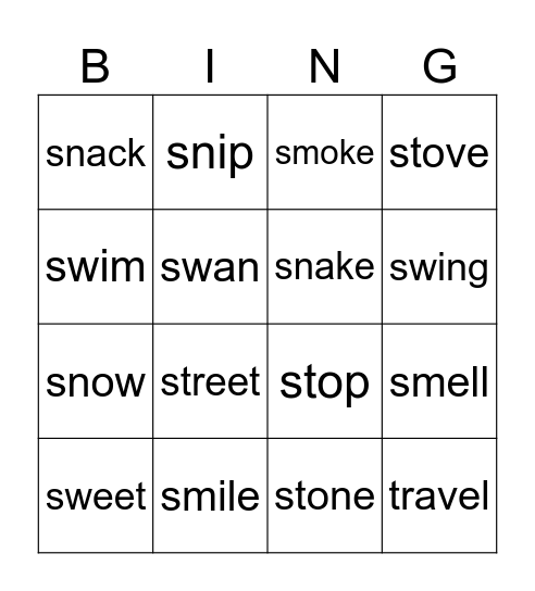 Unit 5 Bingo Card