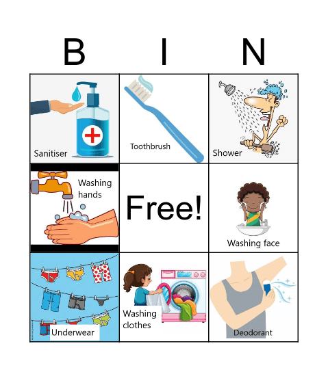 Hygiene Bingo Card