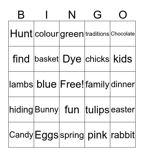 EASTER BINGO Card