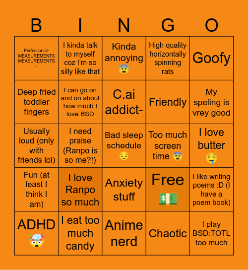 Serra’s Bingo (^o^)/ Bingo Card