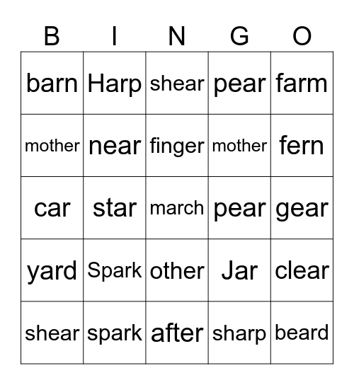BINGO Card