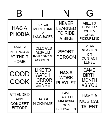 BINGO Card