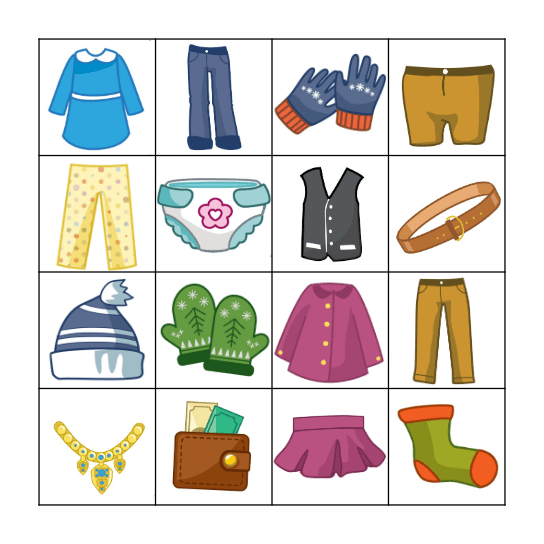 I wear ________ Bingo Card