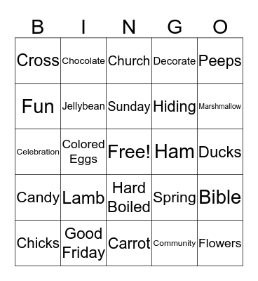 Easter Bingo Card