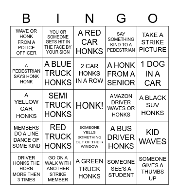 PICKET BINGO Card
