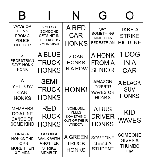 PICKET BINGO Card