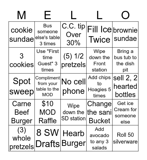 March Madness Bingo Card